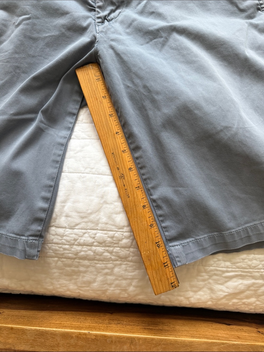 Men's AG 32 Casual Light Blue/Gray Chino Shorts - Picture 4 of 5